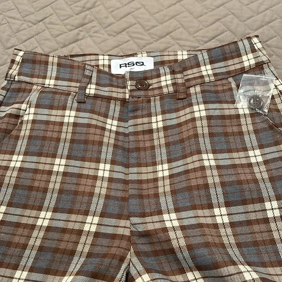 RSQ Womens Wide Leg Brown Plaid Pants/NWT/S - Picture 9 of 16